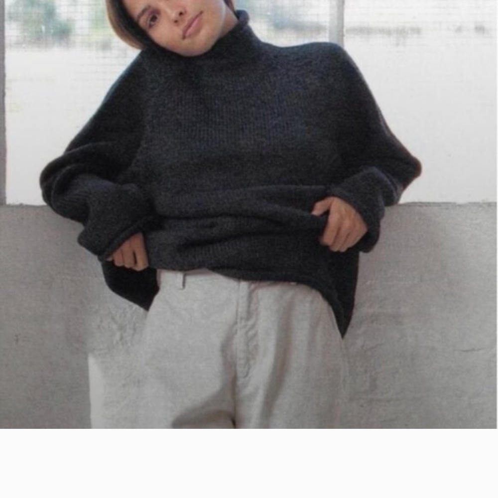J.Crew vintage cotton roll neck sweater green knit, 100% cotton 90s XL